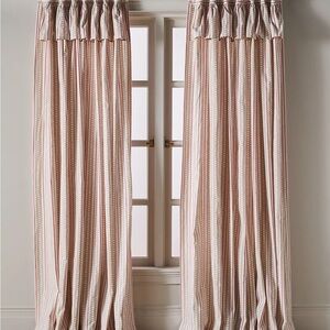 Anthropologie Cotton Printed Stripe Valence Curtains